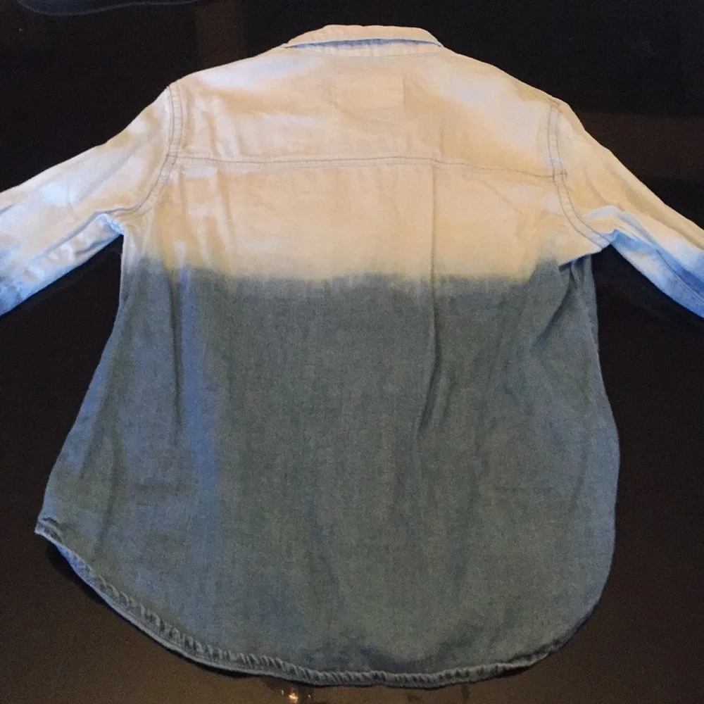 Justice long sleeve jean ombré shirt size 6